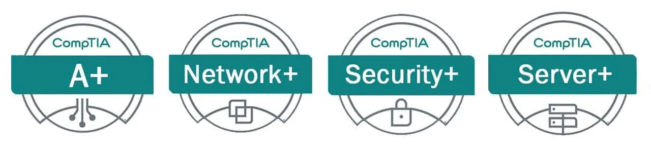ETA CET, CompTIA A+, Network+, Security+, Server+, and IPC certifications held by TechDaddy